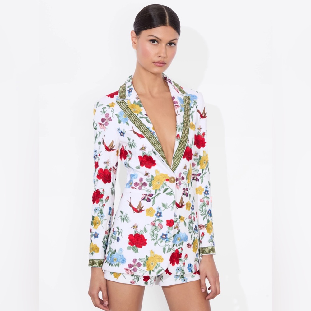 Alice + Olivia NEW Breann Embroidered Blazer- in Dollhouse